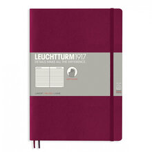 Anteckningsbok Leuchtturm1917 B5 Soft Linjerad Port Red