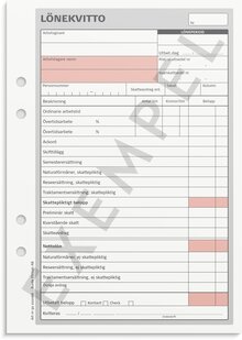 Lönekvitto A5 med 1 kopia 2 x 50 blad